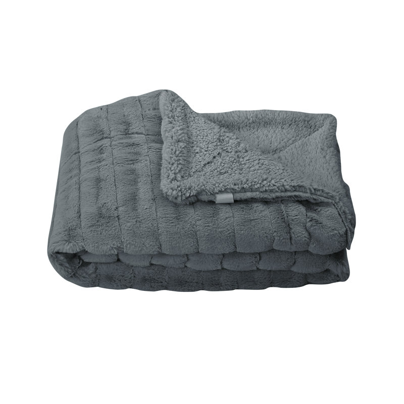 Jeté Super Mink, Gris anthracite, L 50 po x L 60 po