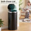 HOMCOM 42L Sensor Bin, Stainless Steel Kitchen Bin with, Soft Close, Black