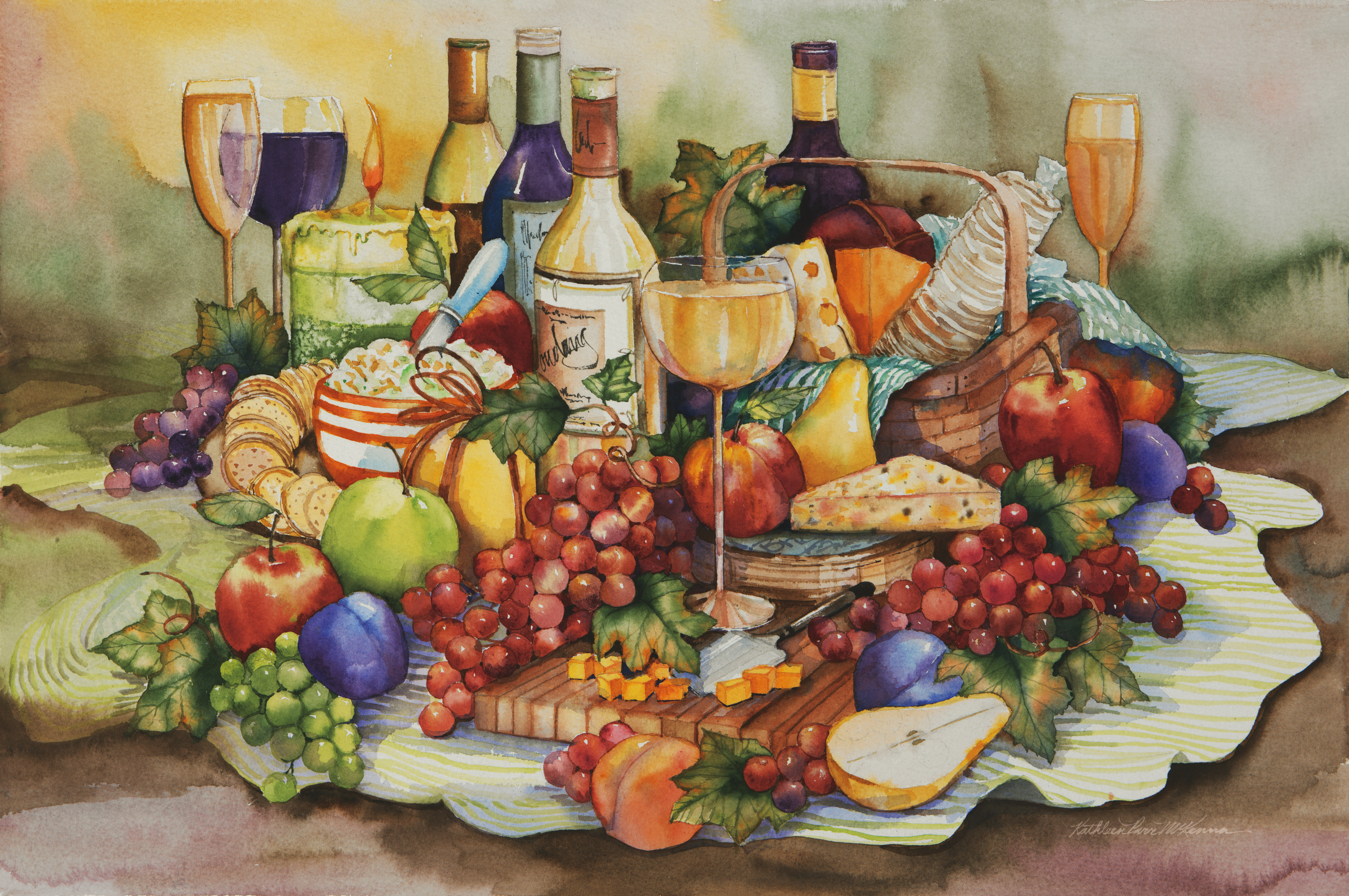 Rosalind Wheeler Wine Tastings by Kathleen Parr McKenna - Painting ...