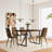 55" Industrial Rustic Dining Table, Tabletop, Black Metal Frame, Seats 4-6, Stain-, For Kitchen & Living Room Table Tabletop, Legs, Fits-159883242