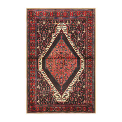 Tapis traditionnel rouge / crème / noir