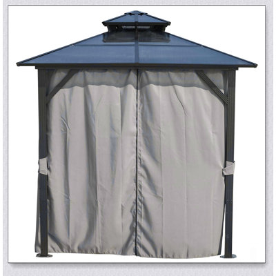 Toit de jardin extérieur en polycarbonate 8 x 8 pi résistant aux rayons UV avec crochets de rangement pour patio et jardin