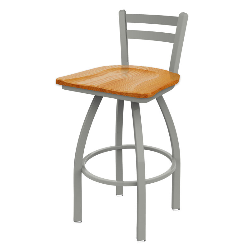 Tabouret de bar et de comptoir 411 Jackie, Étain, Bois - chêne moyen, Tabouret de bar (siège d’une hauteur de 30 po)