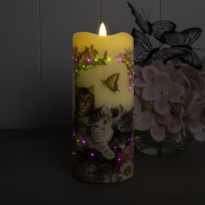 Sweet Kittens Fiber Optic Candle