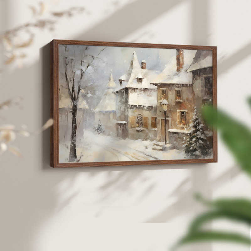 Paysages rétro-CLV - reproduction encadrée - réarmable, H 11 po x l 14 po, Noyer