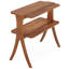 Table d'appoint 25,2 po en noyer étroit - table de bout à 2 niveaux pour petite maison de ferme avec pieds en bois massif, table d'appoint mince pour le salon, la chambre à coucher ou le vestibule, meuble peu encombrant avec tablette de rangement