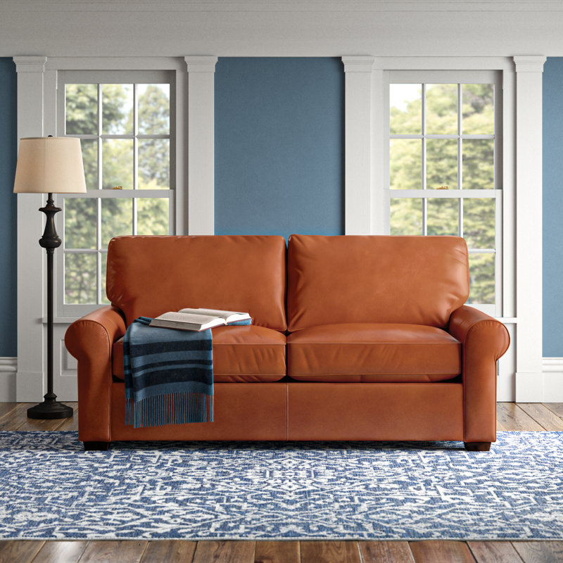 Porter 84" Genuine Leather Sofa, Bruno Canyon Genuine Leather
