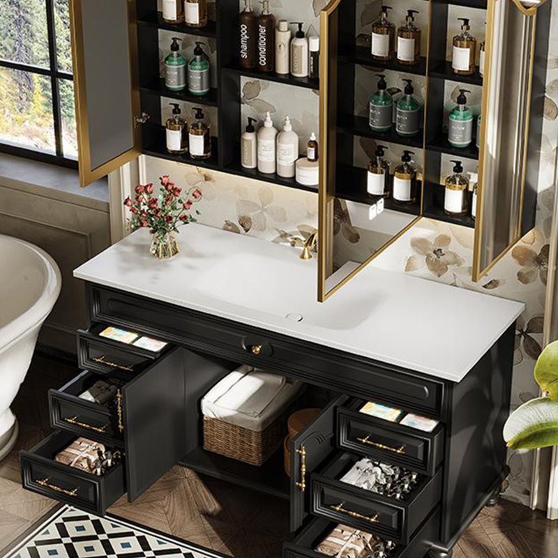 Armoire de salle de bain sur pied de style américain, 55"