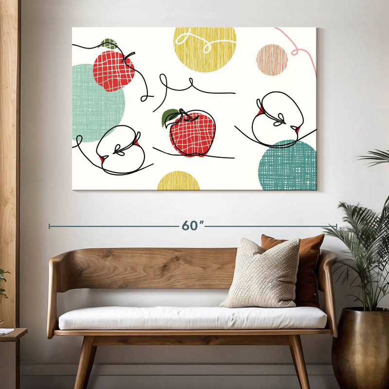 Yarlin One Line Apples, 34" H x 51" W