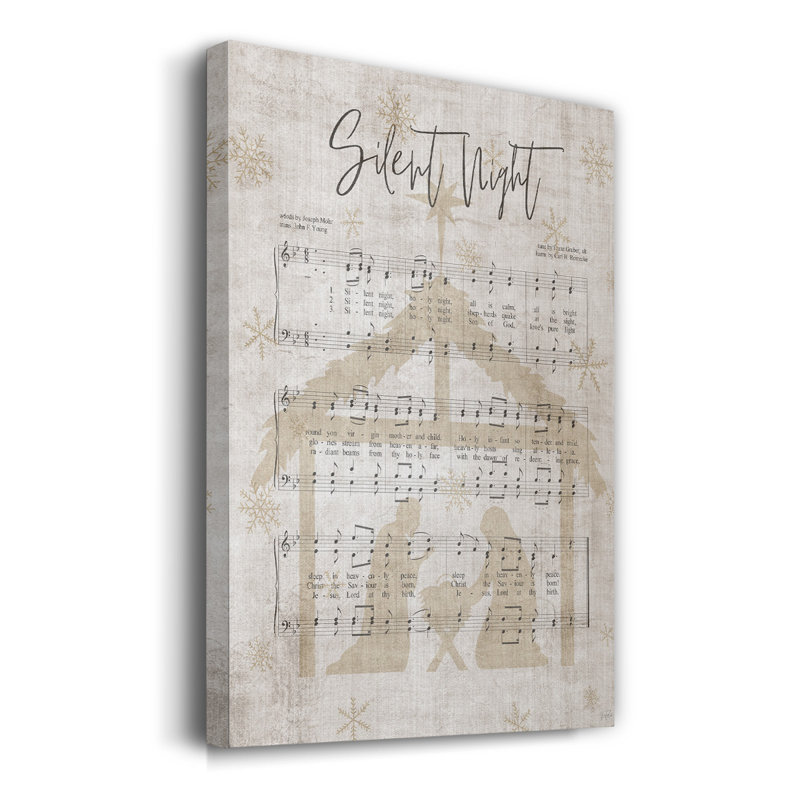 " Silent Night Song Sheet ", 27" H x 18" W x 1.5" D