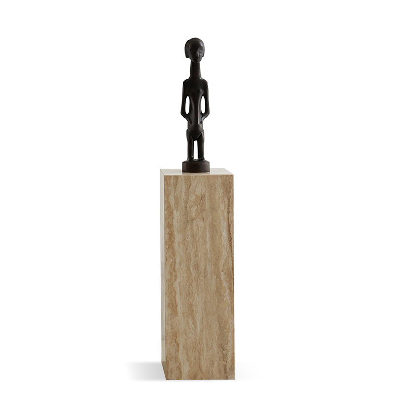 Brownness, marbre moderne beige, objet décoratif en bois massif