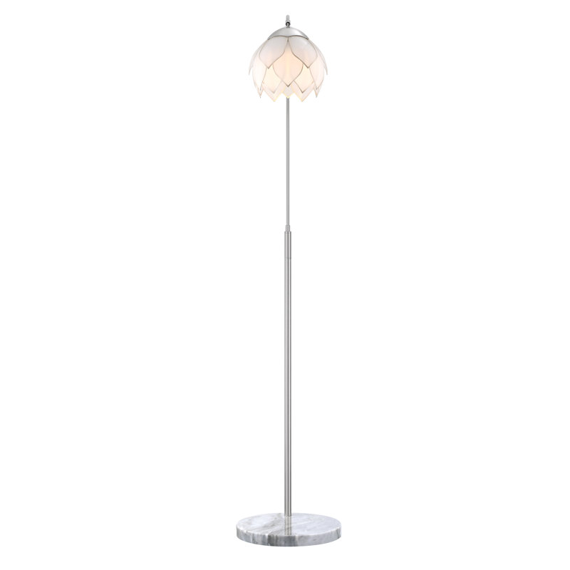 LED Arched Floor Lamp, Brushed Nickel, Brushed Nickel