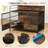Large Heavy Duty Dog Crate Furniture with Two Platforms - Double-Doors, Chew-Proof Kennel with Storage & Decorative Design