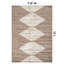 Tapis beige à rayures géométriques brunes-1905198091