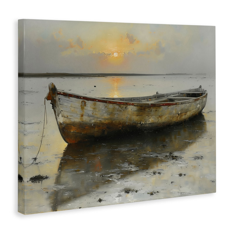 «Beached Boat at Sunset», art mural par Arlington Prints, H 24 po x l 30 po