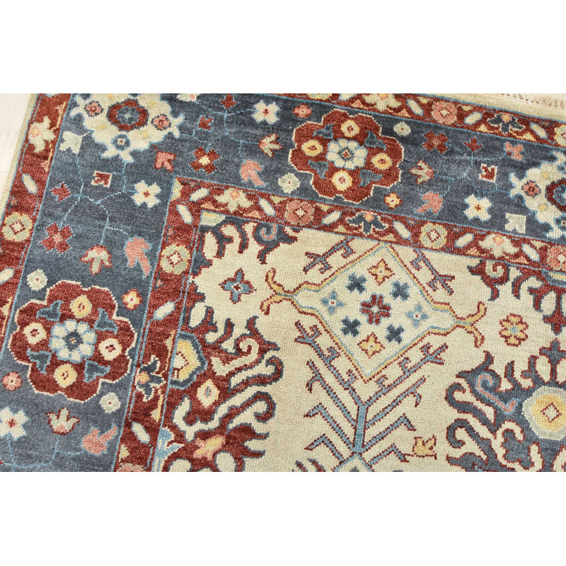 Tapis oriental en laine noué à la main blanc Nastaho