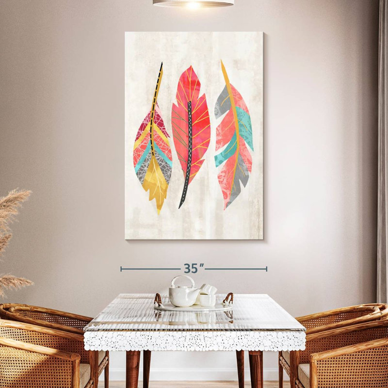 Kerner Feather Trio, 51" H x 34" W