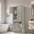 Tall Bathroom Storage Cabinet With Adjustable Shelves, Large Flip-out Basket And Enclosed Cabinets-1197642941