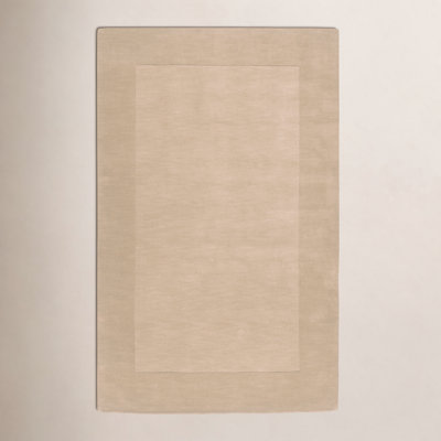 Dolma Khaki Beige Hand-Woven Wool Rug