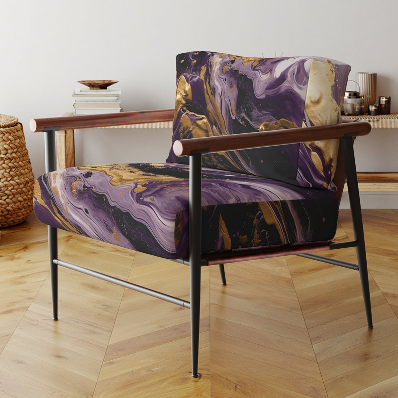 Fauteuil d'appoint indéfini à motif de vagues rétro - Undefined, Noir, noir, noir, noir