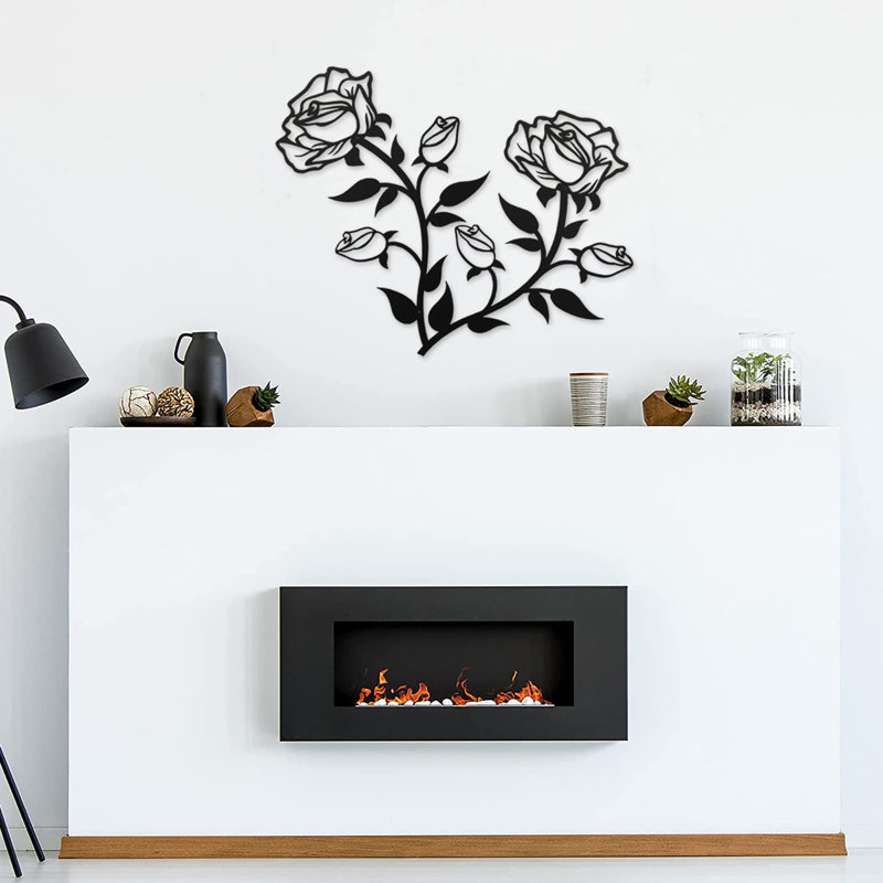 Art mural en métal 15 "H 15" (2 pièces), Noir
