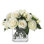 Cream Roses in Ribbed Glass Vase