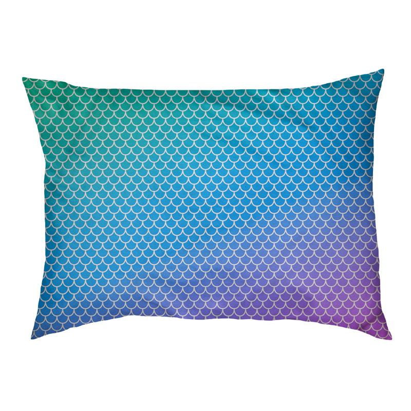 Coussin d'extérieur Campion, Moyen (L 29,5 po x P19,5 po x H 9,5 po), Rose / bleu clair