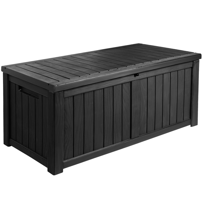 Devoko 56.1'' W 120 Gallons Water Resistant Lockable Deck Box in Black