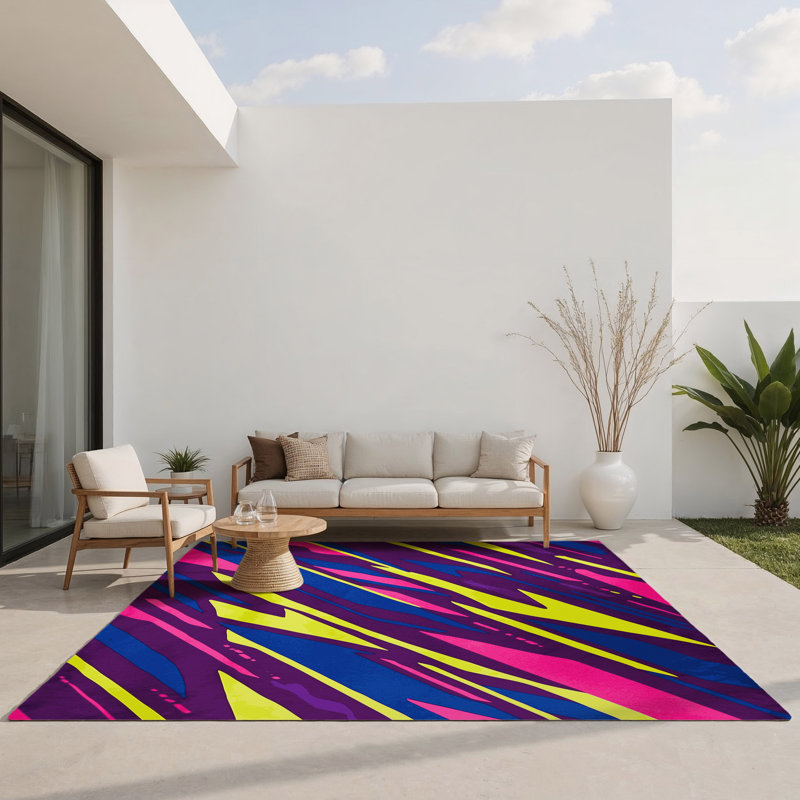 Tapis synthétique intérieur / extérieur synthétique Sunset, Rectangle 1 pi 6 po x 2 pi 6 po