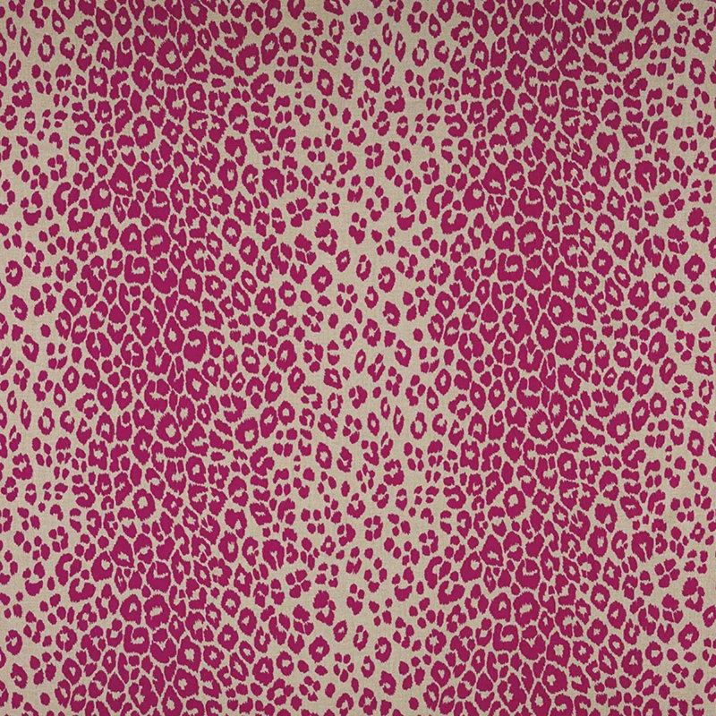 Tissu léopard emblématique, Fuchsia / naturel