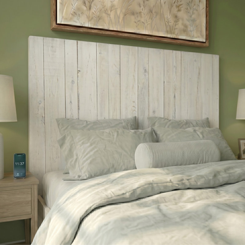 Davel Solid Wood Headboard, Twin, Whitewash