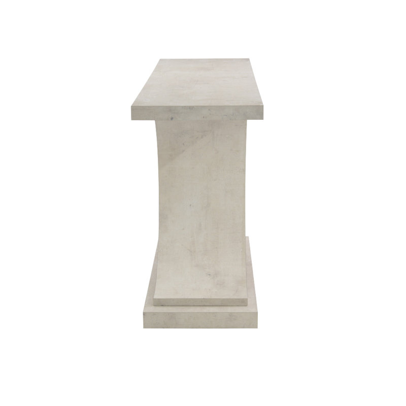 Benevento 64'' White Wood and Metal Console Table with Glass Top