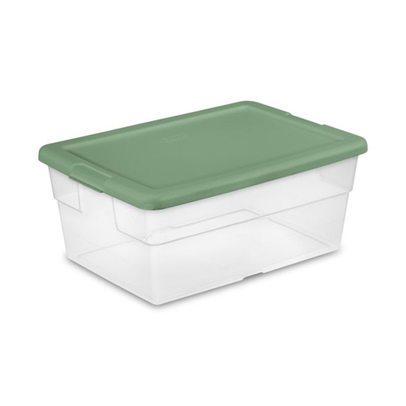 Sterilite 16 Qt Clear Plastic Storage Tote Home Organizer Bins w/Lid (36 Pack)