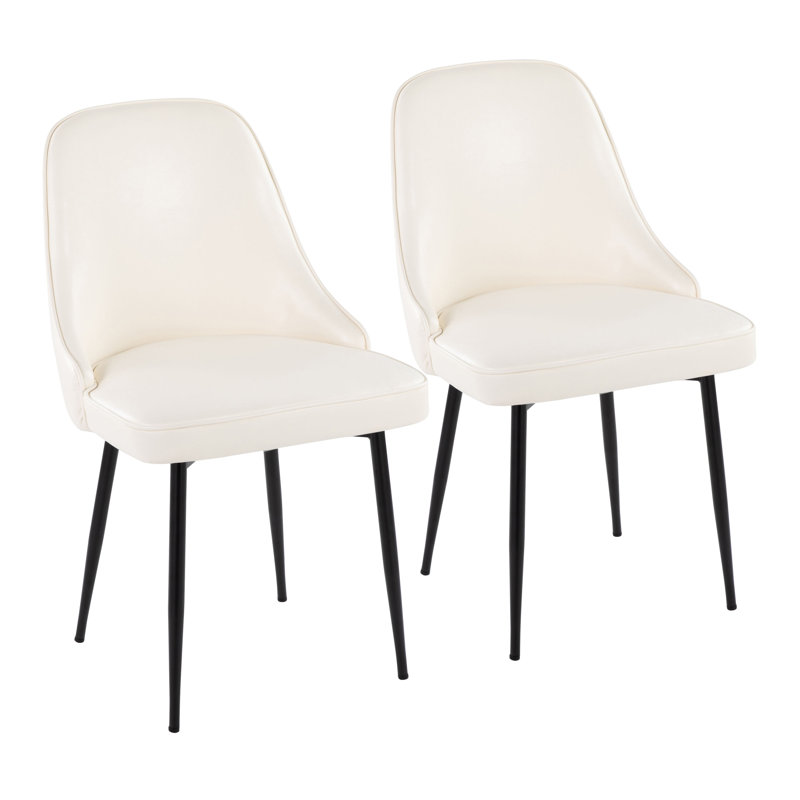 Stanca 20'' H Upholstered Side Chair, White, Black