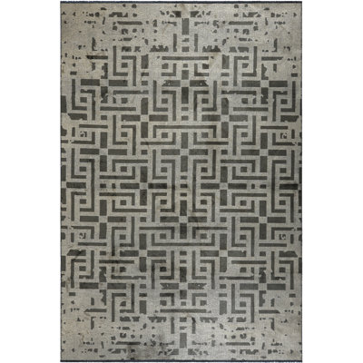 Rapture Beige Gray Geometric Luxury Area Rug