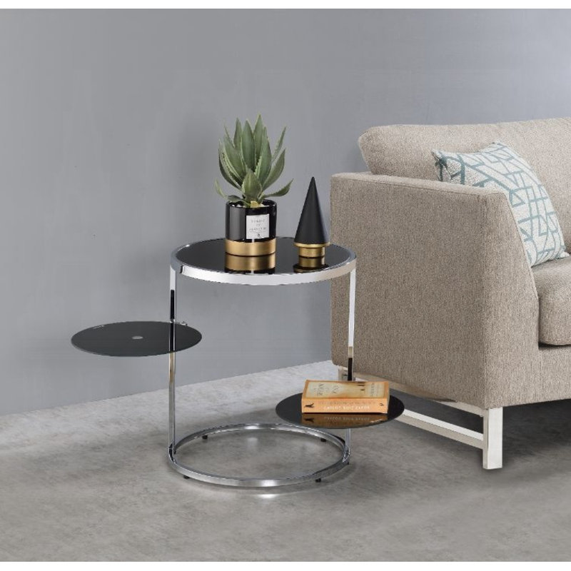 Table de bout avec rangement en verre Allyzon
