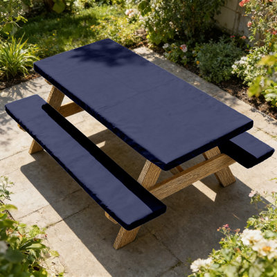 Polyester tables and chairs covers Patio Table Cover Set Of Three Pieces Picnics Table And Benches Covers Table And Chair Protective Covers
