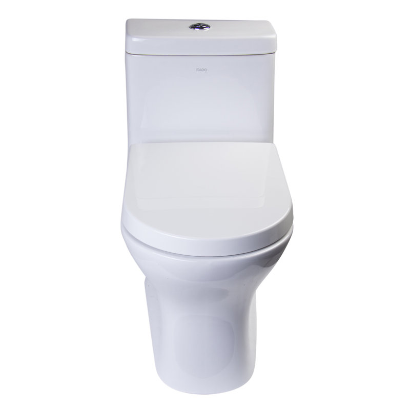 Toilette allongée une pièce à double chasse en céramique (siège inclus)