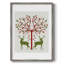 «Christmas Des Deer and Heart Tree», reproduction encadrée crème - bois massif