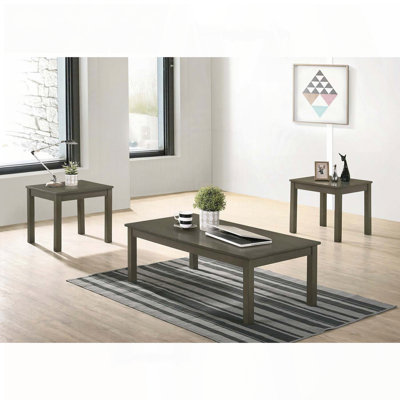 Ensemble de tables basses 3 pièces en gris foncé - Style contemporain classique