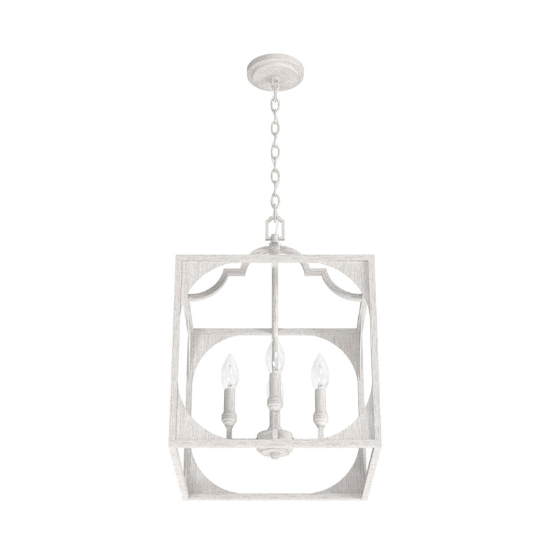 Highland Hill 4 Light Square Pendant, Large, Distressed White
