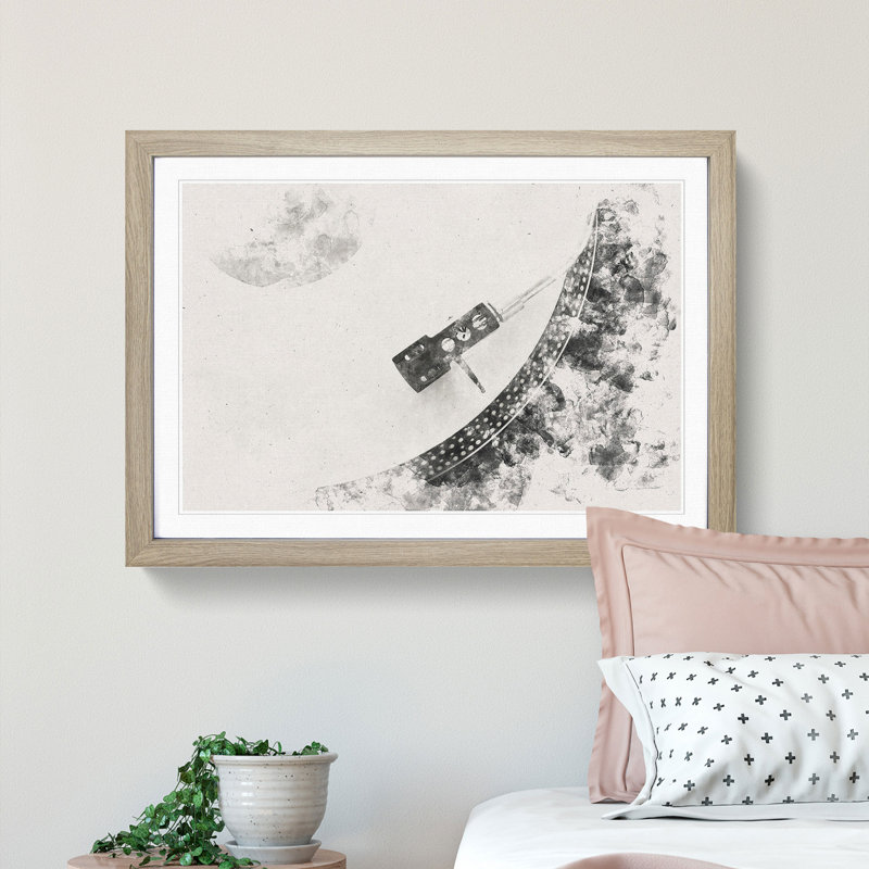 Needle of the Turntable - Framed Print, 24cm H x 33cm W x 2cm D, Oak Framed