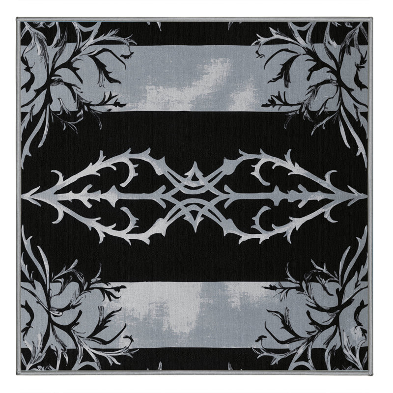 Black Dahlia Rug, Square 7'