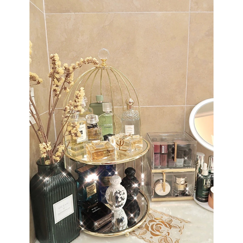 Eberto Metal 2 Compartment Makeup Organizer