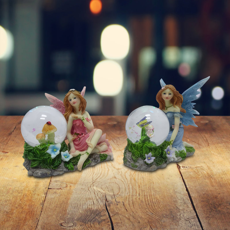 2-PC Set Fairy Snow Globe 4.5"W