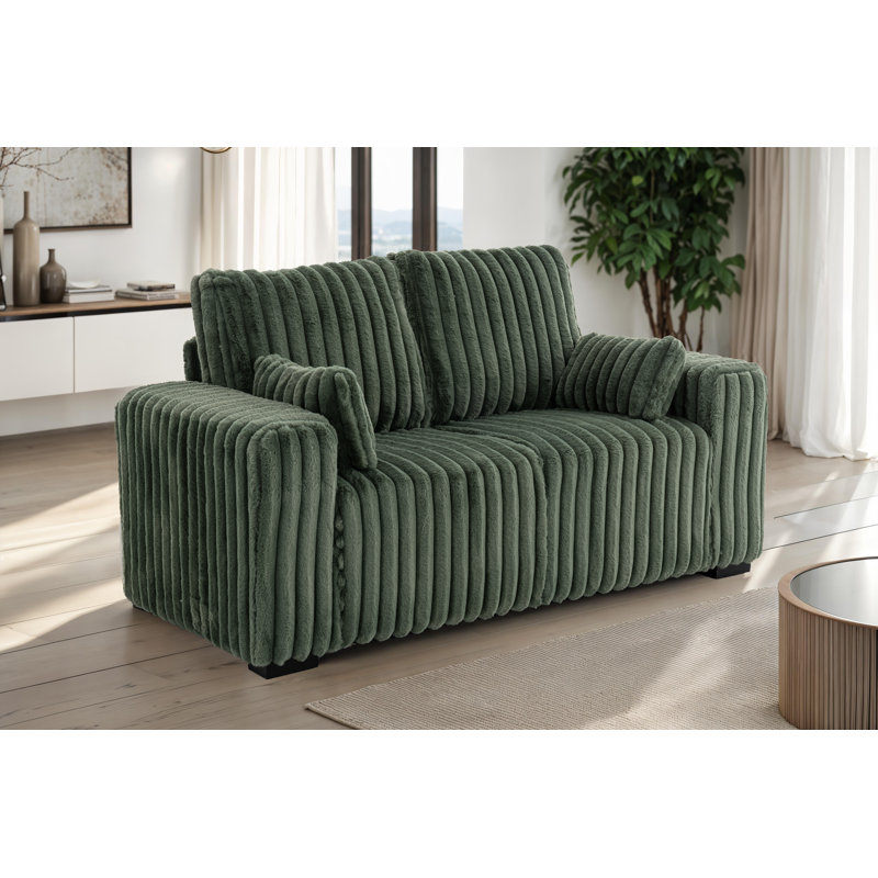 2 Seater Corduroy Sofa, Green