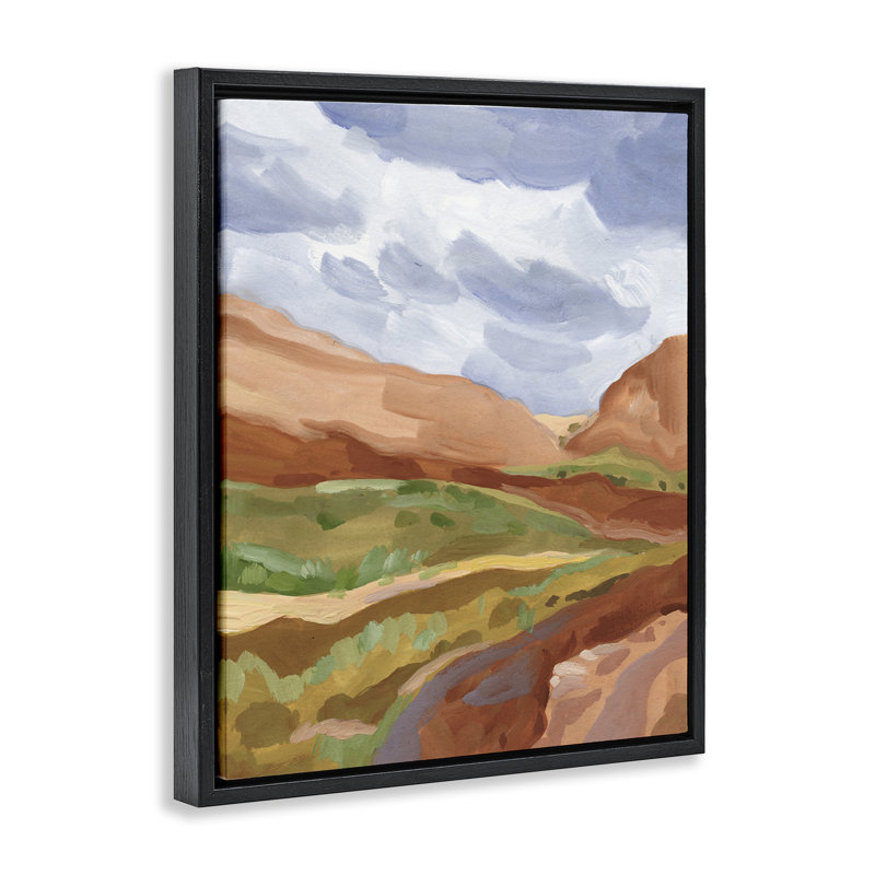 Arizona Perspectives, paysage occidental, cadre encadré noir, art par Victoria Barnes, H 31 po x l 25 po