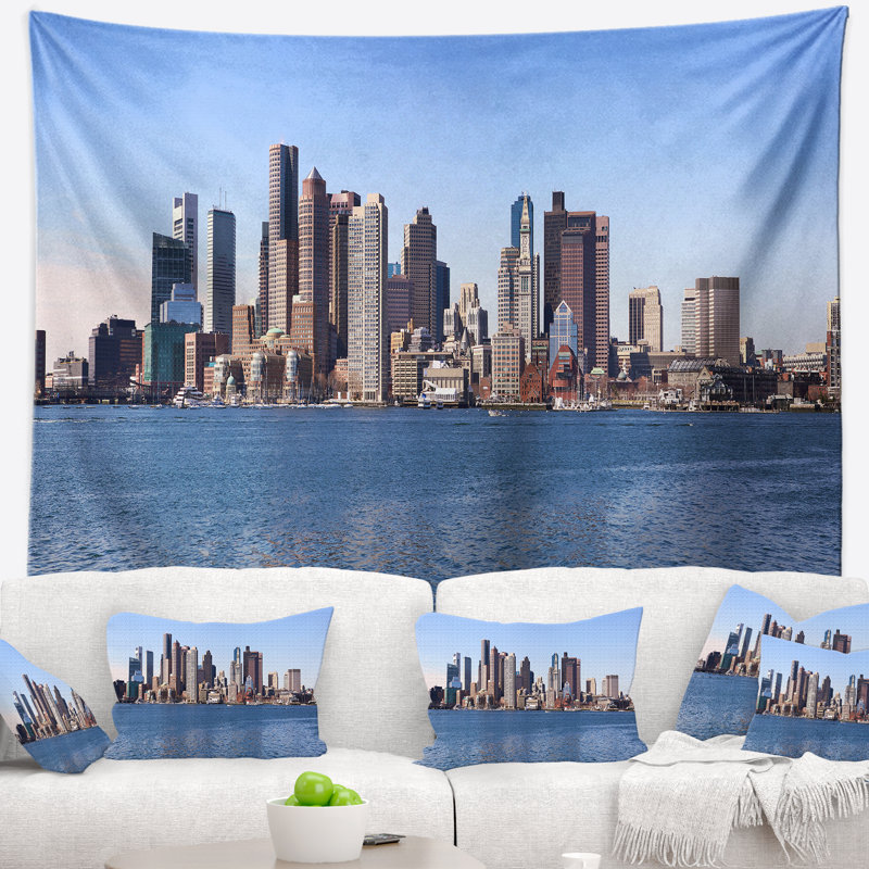 Photo boston skyline panorama tapisserie Cityscape, H 32 po x l 39 po