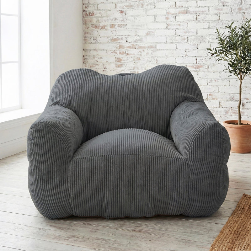 Beanbag Sofa, Square, Grey