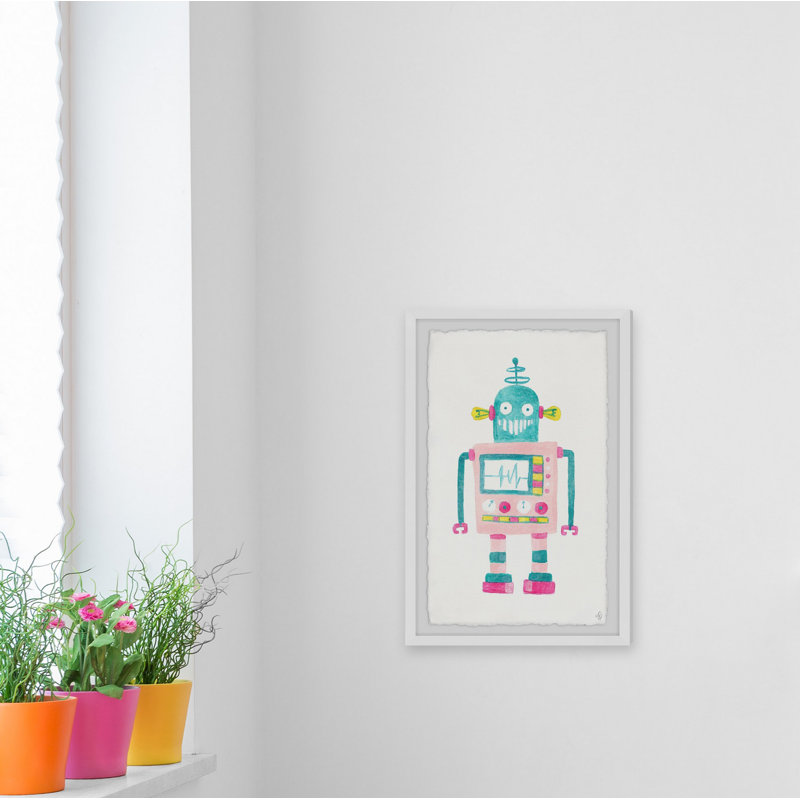 «Girly Robot» par Tomaz, reproduction encadrée, H 12 po x l 8 po x P 1,5 po